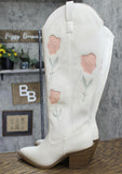 Universal Thread Womens Dixie Bone Floral Western Cowboy Boots Off White 6M