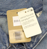 Levi's Womens Denim Cropped Button Up Vest Jean Trucker Compare Notes Blue M