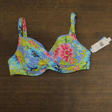 Bleu by Rod Beattie Back Convertible Bikini Swim Top White / Blue Multi 40D