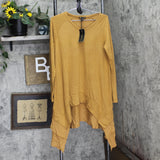 DG2 by Diane Gilman Womens Ribbed Knit Sweater and Chiffon Top Camel Brown M