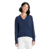 A New Day Cozy Knit Relaxed V-Neck Pullover Sweater 94331312 Navy Blue M