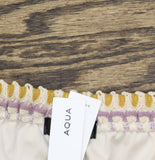 Aqua Women's Lined Crochet Knit Shorts YCGP5912 Brown Multi M