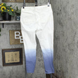 DG2 by Diane Gilman Embroidered Pull-On Exposed Button Jean Ombre Chambray M