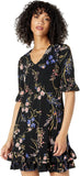 Cece Womens Short Sleeve Ruffled Garden Flora Knit Dress 7021719