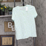 Charter Club Womens Cotton Bermuda Pajama Shirt Top Promenade Green S