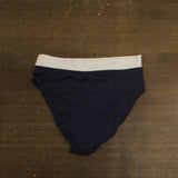 Lauren Ralph Lauren Bel Air Banded High Waist Bikini Bottom Blue / White 10