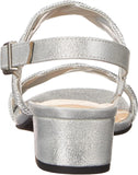 Easy Street Women's Charee Block Heel Sandal Heeled 31-6599 Silver Gray 6.5M
