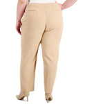 Anne Klein Womens Plus Size Pleated High-Rise Pull-On Pants 10842475