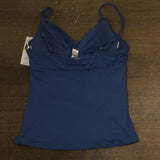 Anne Cole Womens Twist Front Underwire Tankini Swim Top Slate Blue 38C / 40B