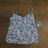 Swim Solutions Ruffle-Tiered Tankini Swim Top Picasso Terrazzo Blue Multi 8