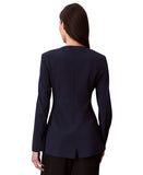 Calvin Klein Womens Stretch Crepe Zip Front Jacket 44C442G Dark Sapphire Blue L