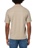 Vince Short Sleeve Seersucker Cabana Cuban Shirt M010709939A Putty Brown Gray M