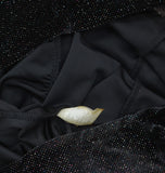 Calvin Klein Glitter Velvet Ruffle-Trim Dress Black Multi See Measurements