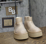 Wild Fable Womens Missy Platform Booties with Memory Foam Insole Beige Brown 8M