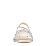 Lifestride Womens Joy Strappy Heeled Sandal I2934S1 Silver Brown 10M