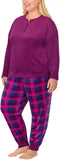 Nautica Women's 2 Piece Fleece Pajama Sleepwear Set 1812934 Purple Plaid S