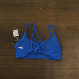 Salt + Cove Scrunch Scoop-Neck Bralette Bikini Swim Top Cosmic Cobalt Blue XL