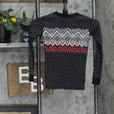 Hanna Andersson Youth Long Sleeve Knit Christmas Pajama Top Black Holiday 6-7