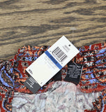 Ultra Flirt Juniors Off-The-Shoulder Peasant Top Red Paisley Multi M