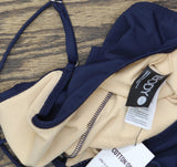 Cotton On Womens Thin-Strap Scoop-Back One Piece Swimsuit Mightnight Blue L