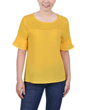Ny Collection Womens Petites Sheer Crepe Blouse PCRU0966