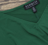 Eloquii Size Knit Cross Front Cuffed Sleeves Self Tie Midi Dress Eden Green 20