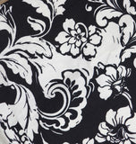 Architect Elastic Waistband Floral Print Wide Leg Dress Pants Black / White 1X