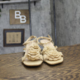 A New Day Womens Esme Floral Crochet Kitten Heels 92979007 Tan Brown 9M