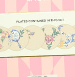 MCYS Show 6-Piece Ceramic Appetizer Plate Collection Set White Multi / Gold 8"
