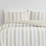 Truly Soft Aiden Stripe Duvet Set Polyester 3-Piece Beige Brown Stripe King