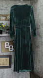 Msk Womens Long-Sleeve Stretch Velvet Dress 93017220X Emerald Green XL
