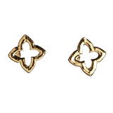 Unique Designs Womens Trio Earring Set Hoops Studs Rhinestones Gold Yellow