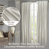 Croscill Satin Luxurious Light Filtering Curtain Window Panel White 52x96