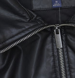 Universal Thread Faux Leather Gathered Waist Full Zip Bomber Jacket Black 3X