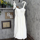 LC Lauren Conrad Womens Woven Padded Shoulder Tie Dress 1661adc9faf56e Ivory S