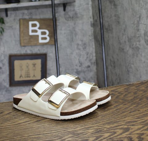 Madden Girl Womens 2 Strap Bodiee Sandal BODI01J1 White Patent 7M