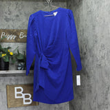 DKNY Womens Solid Side-Knot Long-Sleeve Dress DD4JGD35 Radiant Blue 6