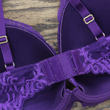 Natori Womens Feathers Lace Contour Underwire Plunge Bra Allium Purple 34DD