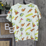 Scooby Doo! Womens All Over Print Pajama Sleep Shirt Short Sleeve Light Green L