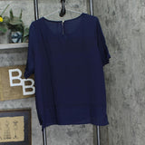 Ny Collection Womens Woven Plus Size Blouse WCRU0966 Navy Blue 1X