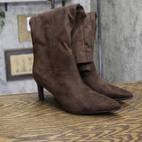 A New Day Justice Mid-Calf Cone Heel Boots with Memory Foam 94568889 Brown 7M