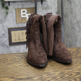 Universal Thread Patsy Tall Fringe Western Boots 94463421 Chocolate Brown 6M