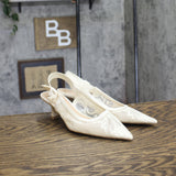 A New Day Womens Milan Slingback Pumps 93708032 Cream Off White 6.5M