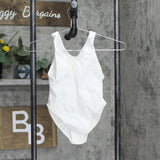 Vintage 4-Pack USA Made Youth Girls Lined Romper Leotard White 8