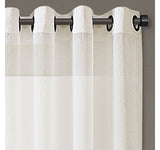 Regal Home Solid Grommet Top Sheer Single Curtain Panel Ivory Off White 50x95