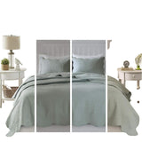 Madison Park 3-Piece Tuscany Brushed Coverlet Set Seafoam Full / Queen