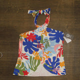 Vince Camuto Womens Halter Cross Strap Tropical Tankini V1S789 Blue Multi M