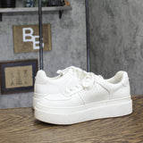Steve Madden Womens Ledge Lace Up Casual Low Top Sneakers LDGE01S1 White 7.5M