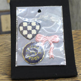 Universal Thread Tailgate Squad Checkered Heart Bow Patches 3-Pack Blue Multi