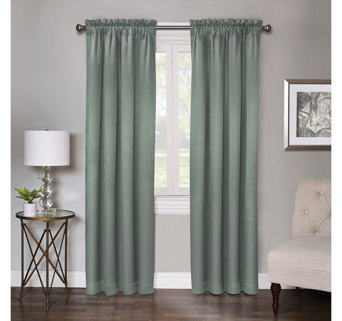 Regal Home Rod Pocket Light-Filtering Single Curtain Panel Aqua Blue Green 50x95